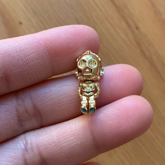 NWOT Star Wars C-3PO Gold / Black Enamel Charm Sterling Silver 925 - Picture 5 of 9